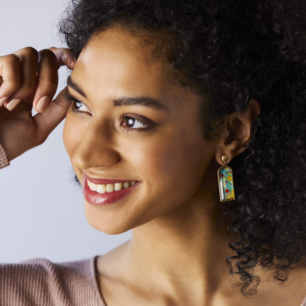 ArtLifting Earrings - Floral Stripes thumbnail