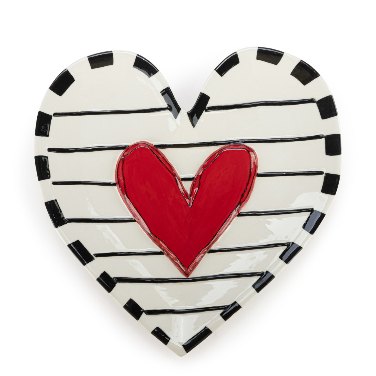 Tracy Pesche Heartful Home Red Heart Ceramic Giving Plate 10" x 10" thumbnail