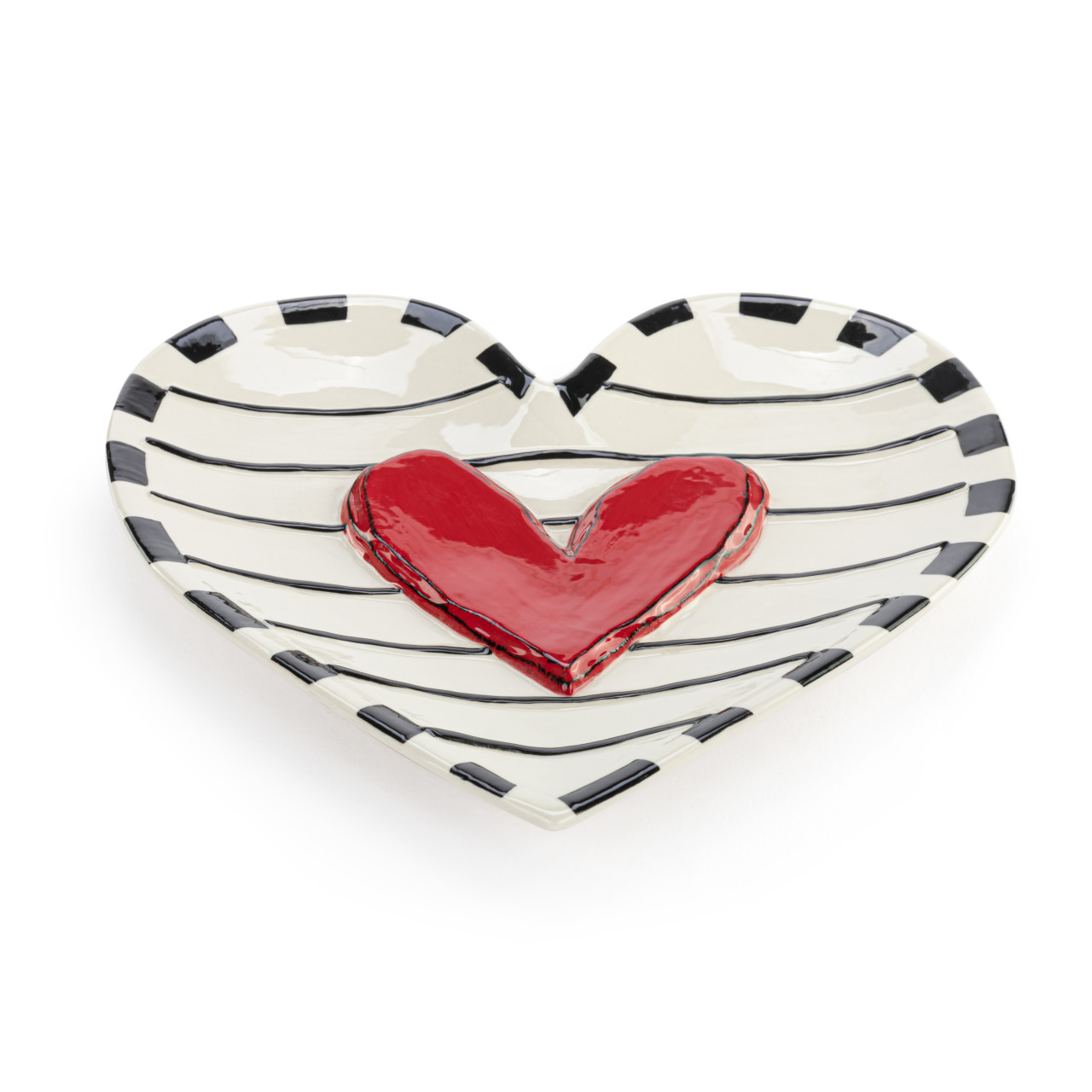 Tracy Pesche Heartful Home Red Heart Ceramic Giving Plate 10" x 10" thumbnail