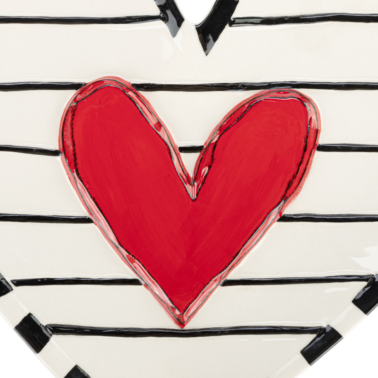 Tracy Pesche Heartful Home Red Heart Ceramic Giving Plate 10" x 10" thumbnail