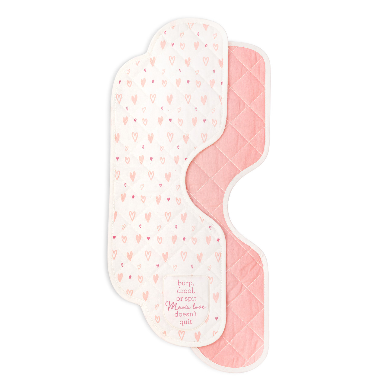 Burp Cloths Set of 2 - Pink Hearts thumbnail