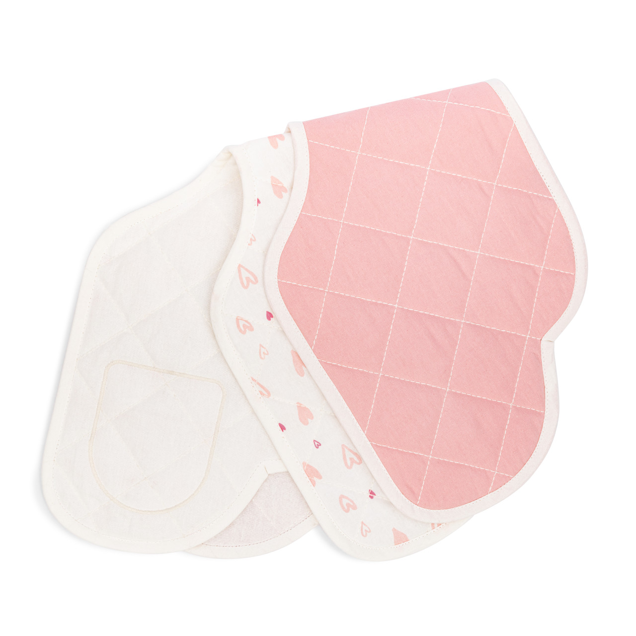 Burp Cloths Set of 2 - Pink Hearts thumbnail