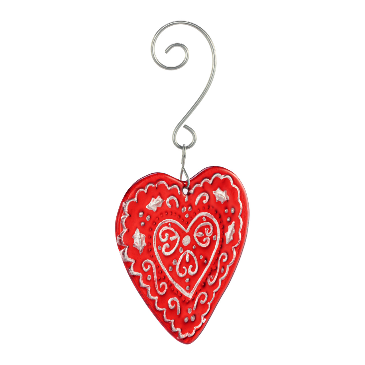 Decorative Heart Glass Ornament thumbnail