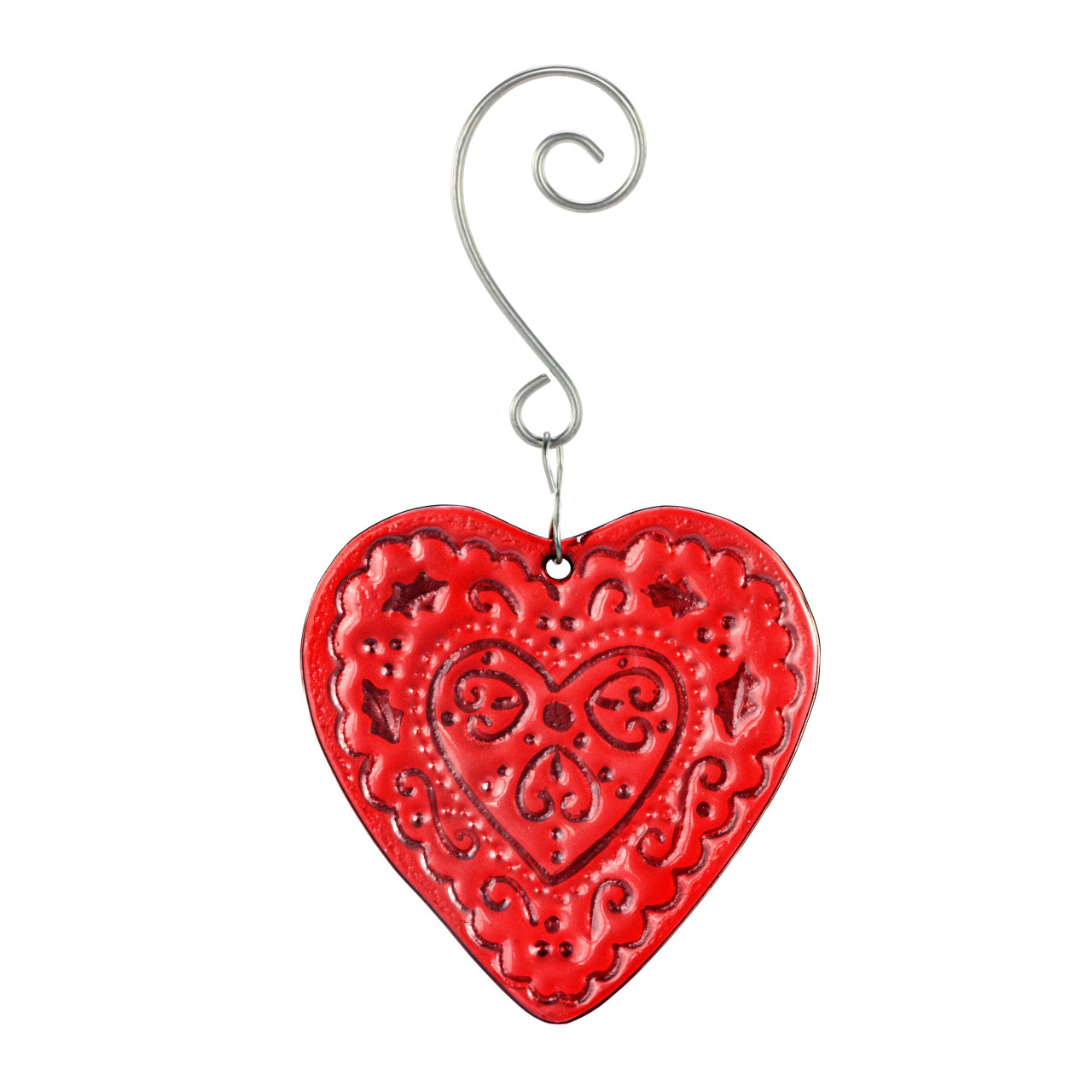 Decorative Heart Glass Ornament thumbnail