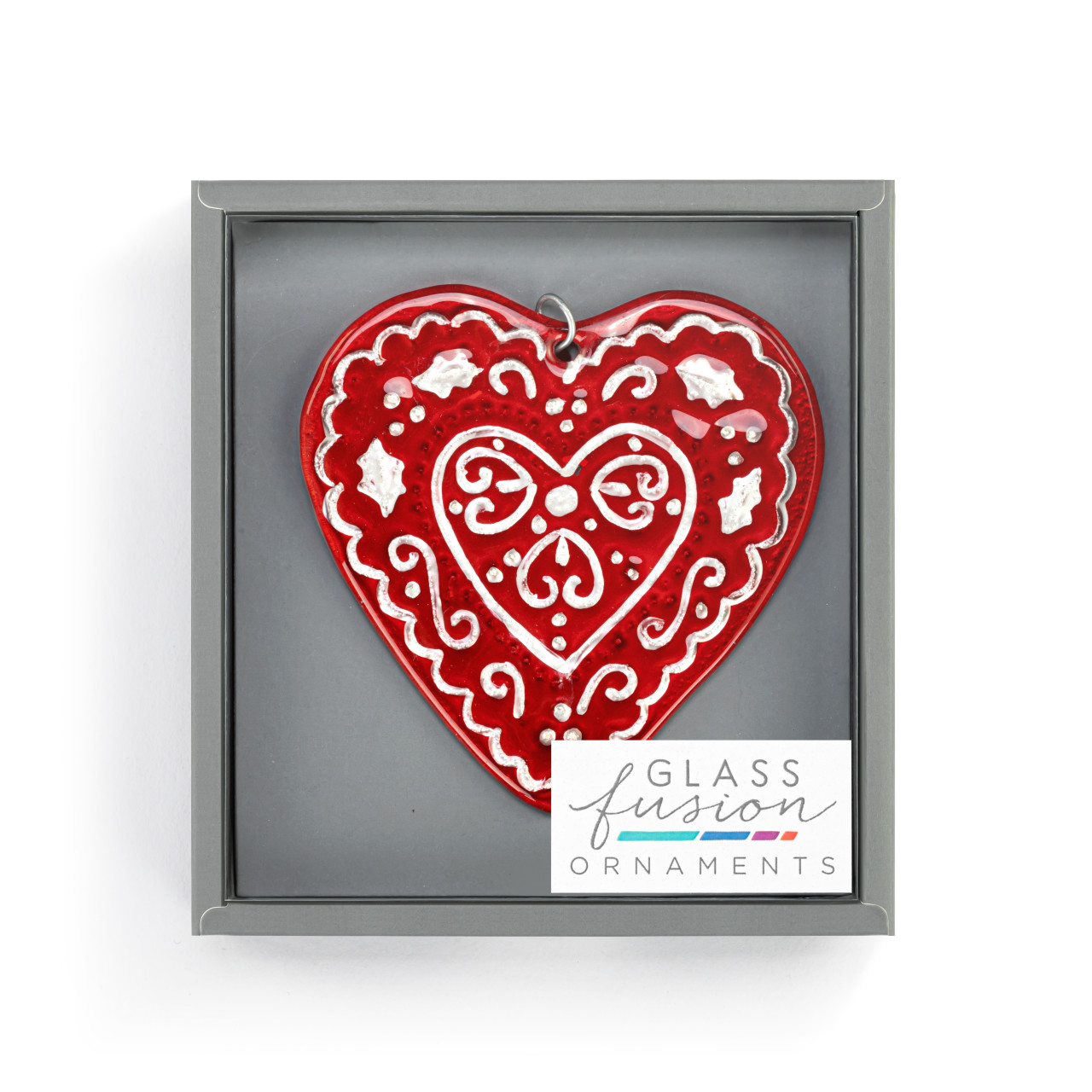 Decorative Heart Glass Ornament thumbnail
