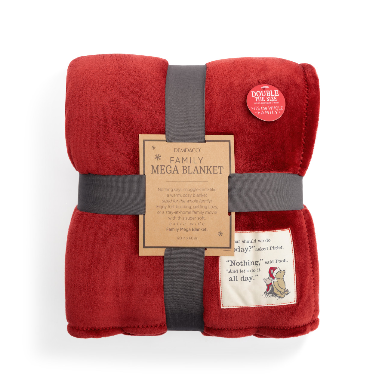 Winnie-the-Pooh Nothing All Day Red Mega Blanket 60" x 120" thumbnail