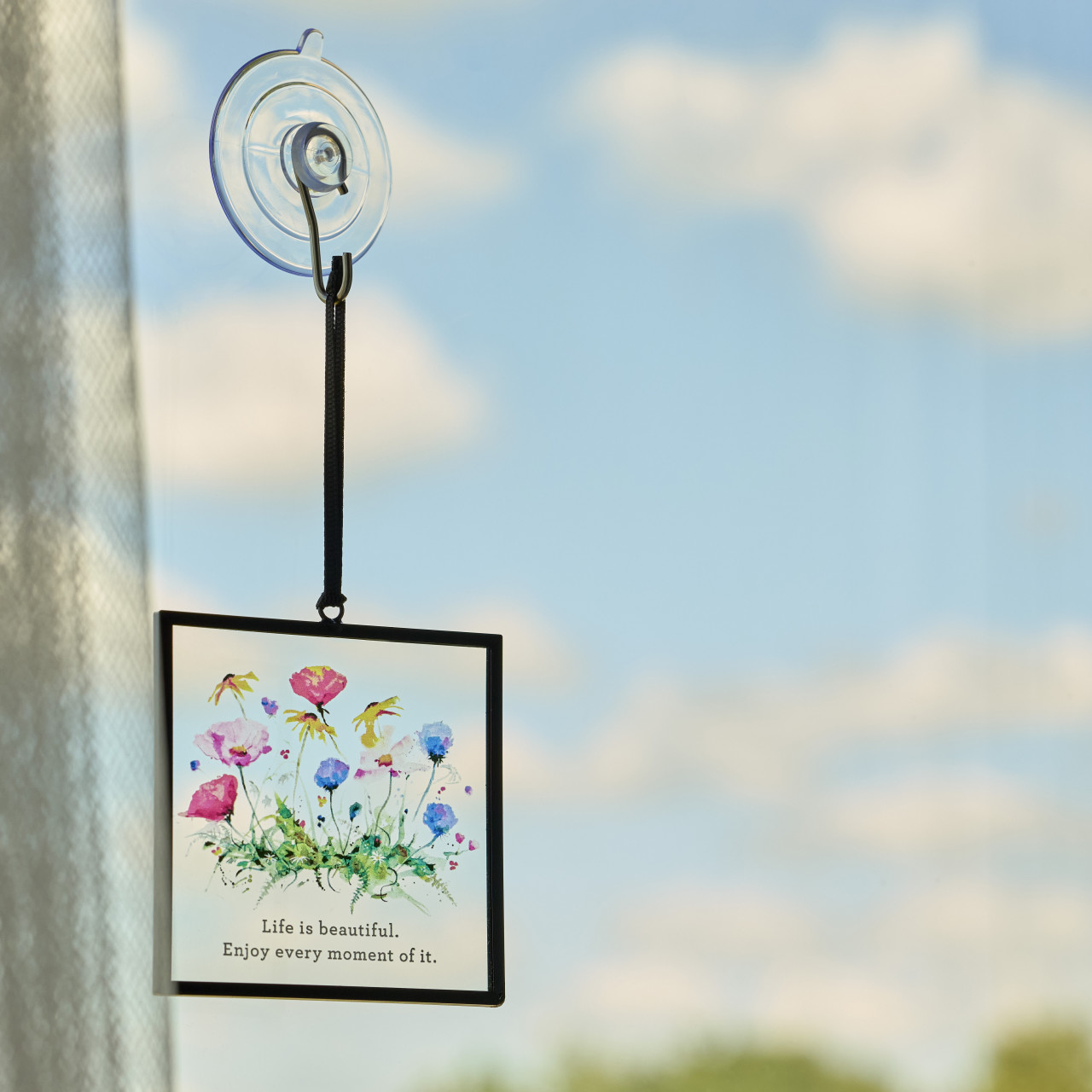 Dean Crouser Life is Beautiful Wildflowers Suncatcher 3" x 3" thumbnail