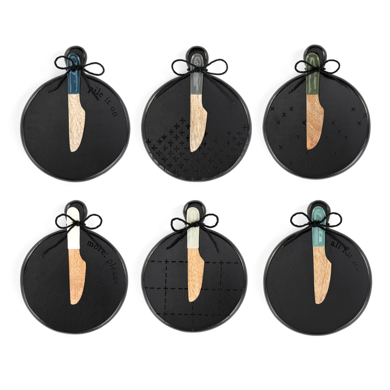 Mini Wood Serving Board Ebony - 6 Assorted thumbnail