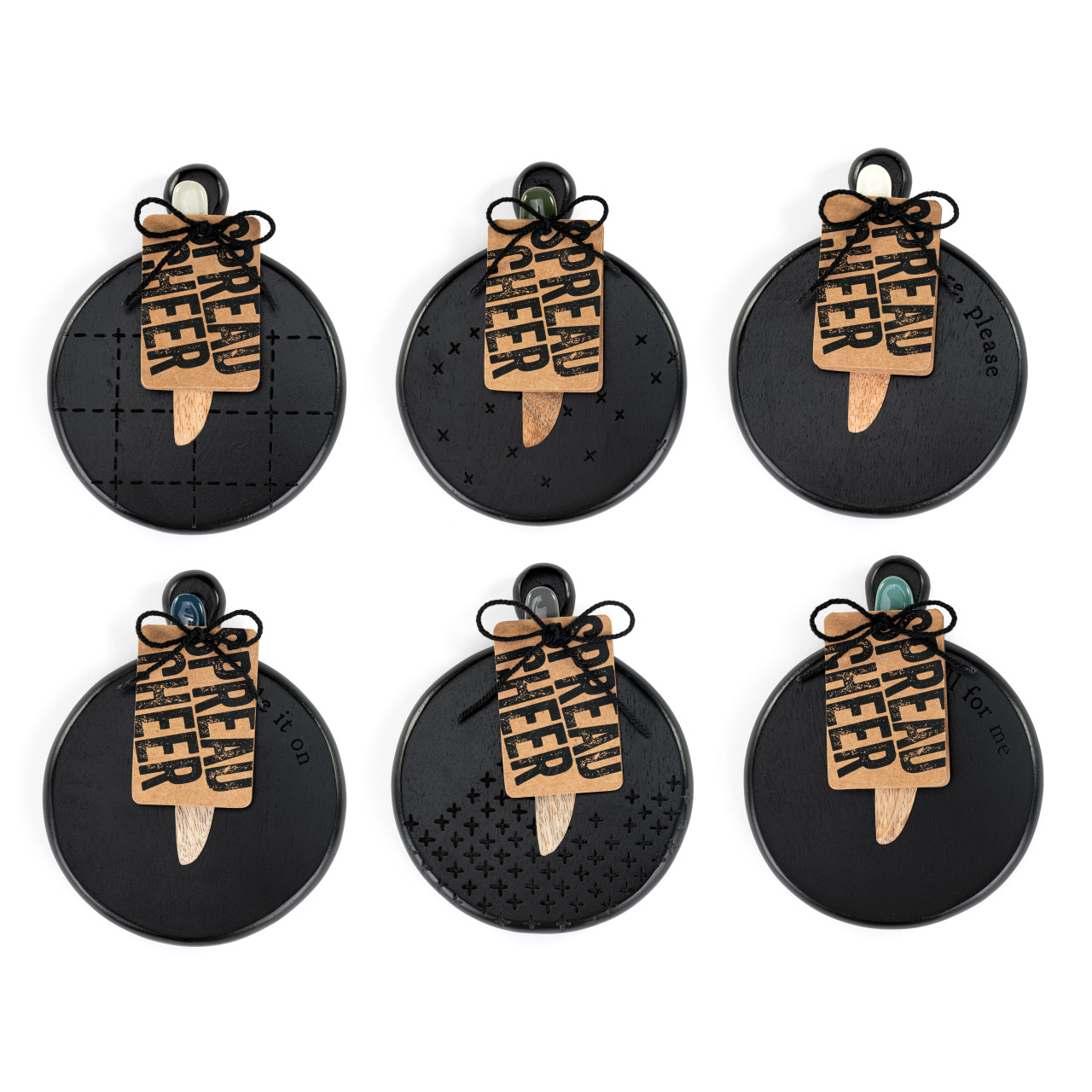 Mini Wood Serving Board Ebony - 6 Assorted thumbnail