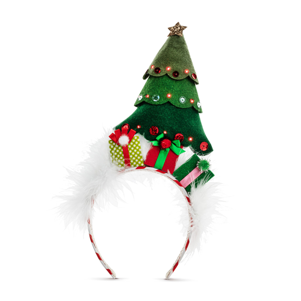 Lit Christmas Tree Headband thumbnail