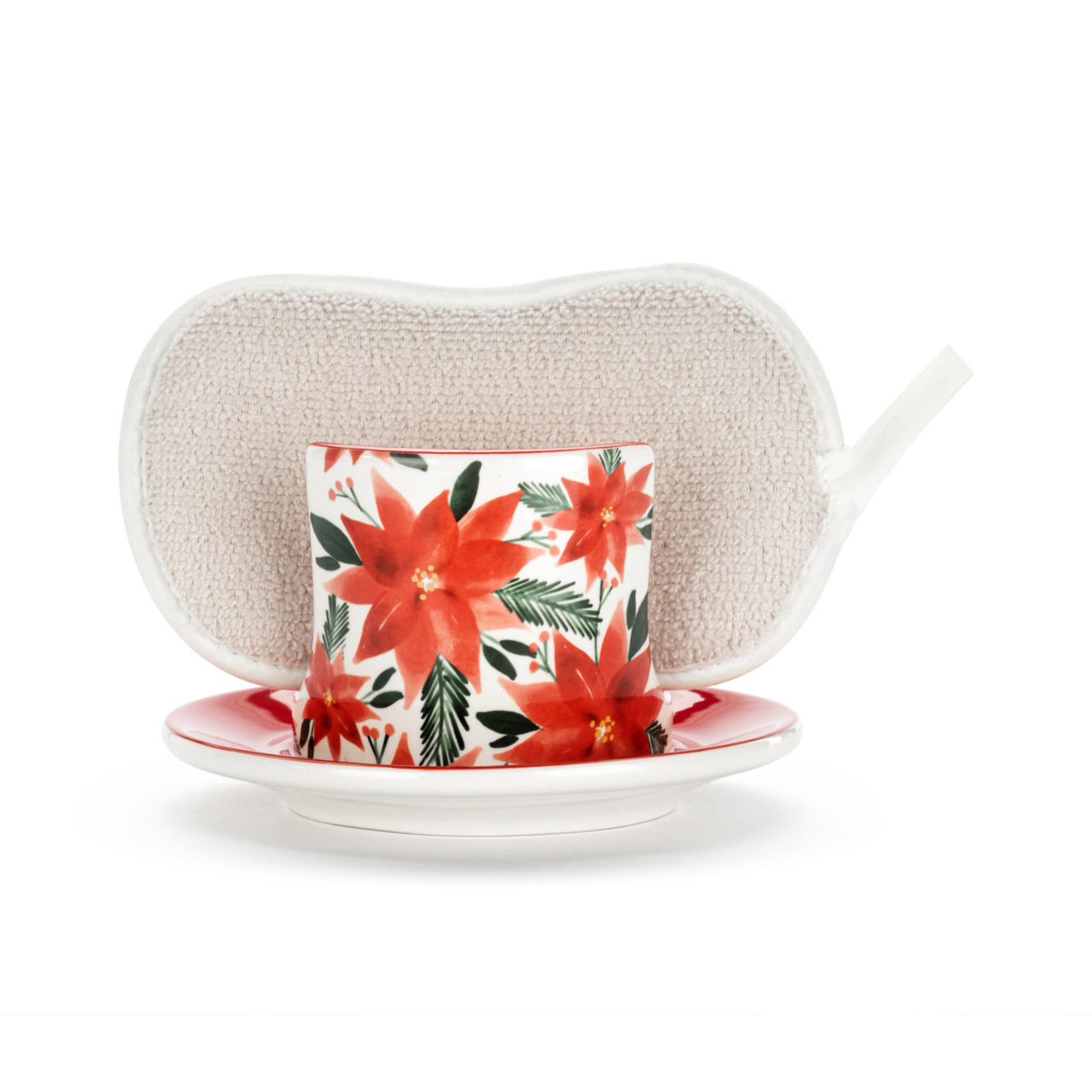 Poinsettia Soap Dish with Sponge thumbnail