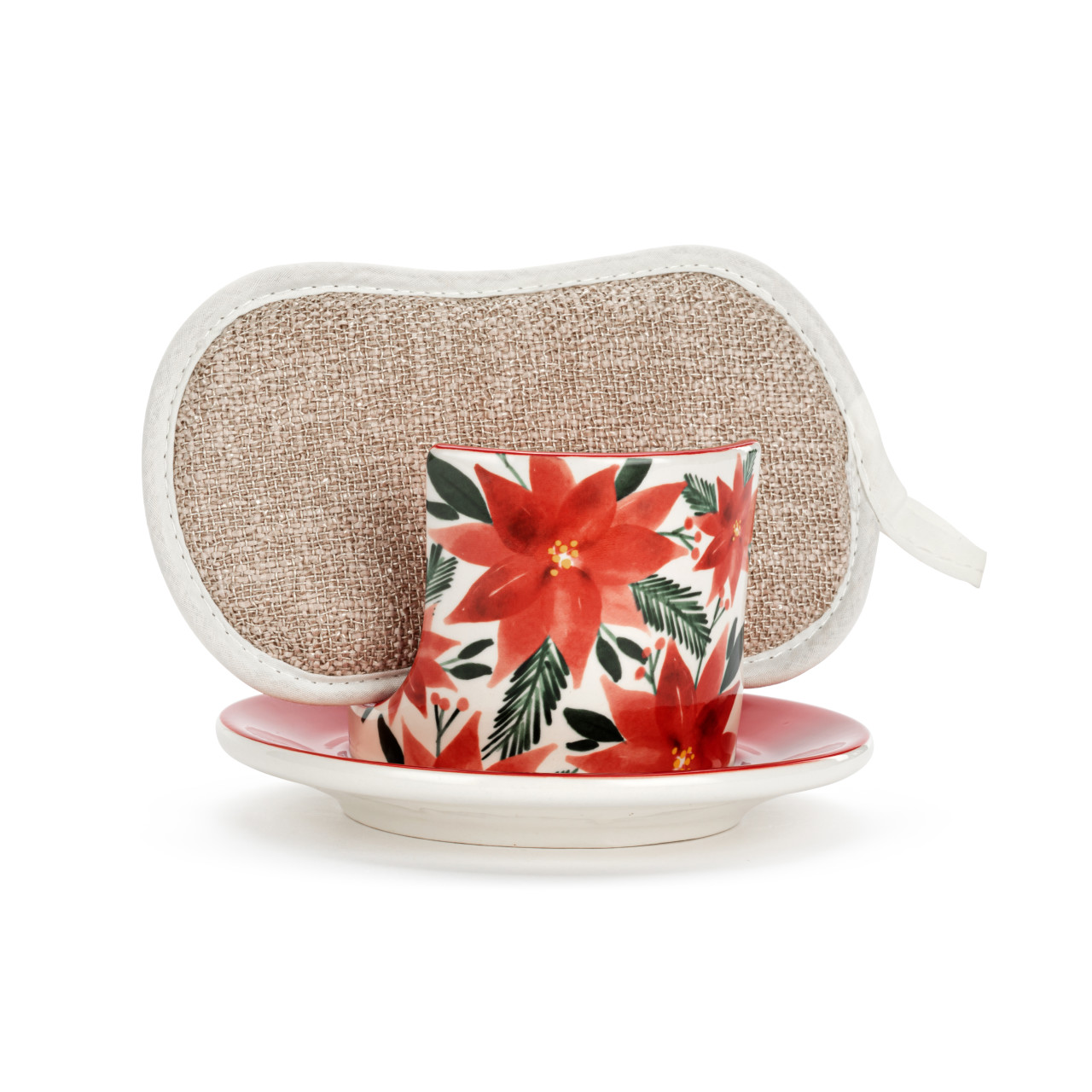 Poinsettia Soap Dish with Sponge thumbnail