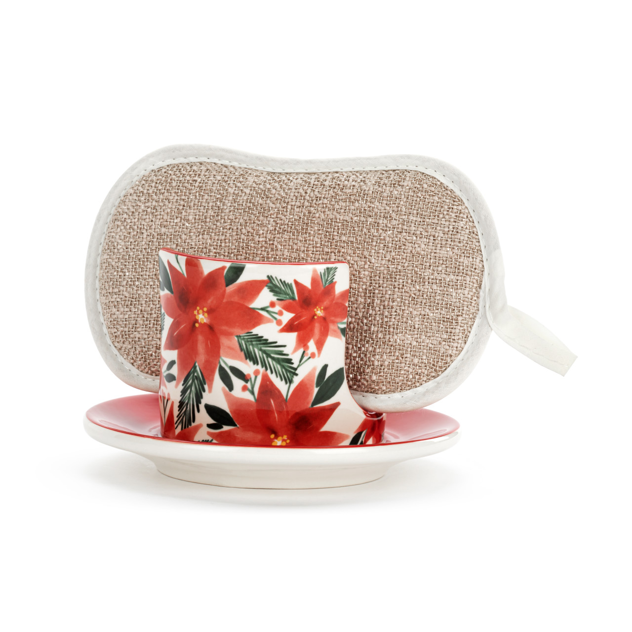 Poinsettia Soap Dish with Sponge thumbnail