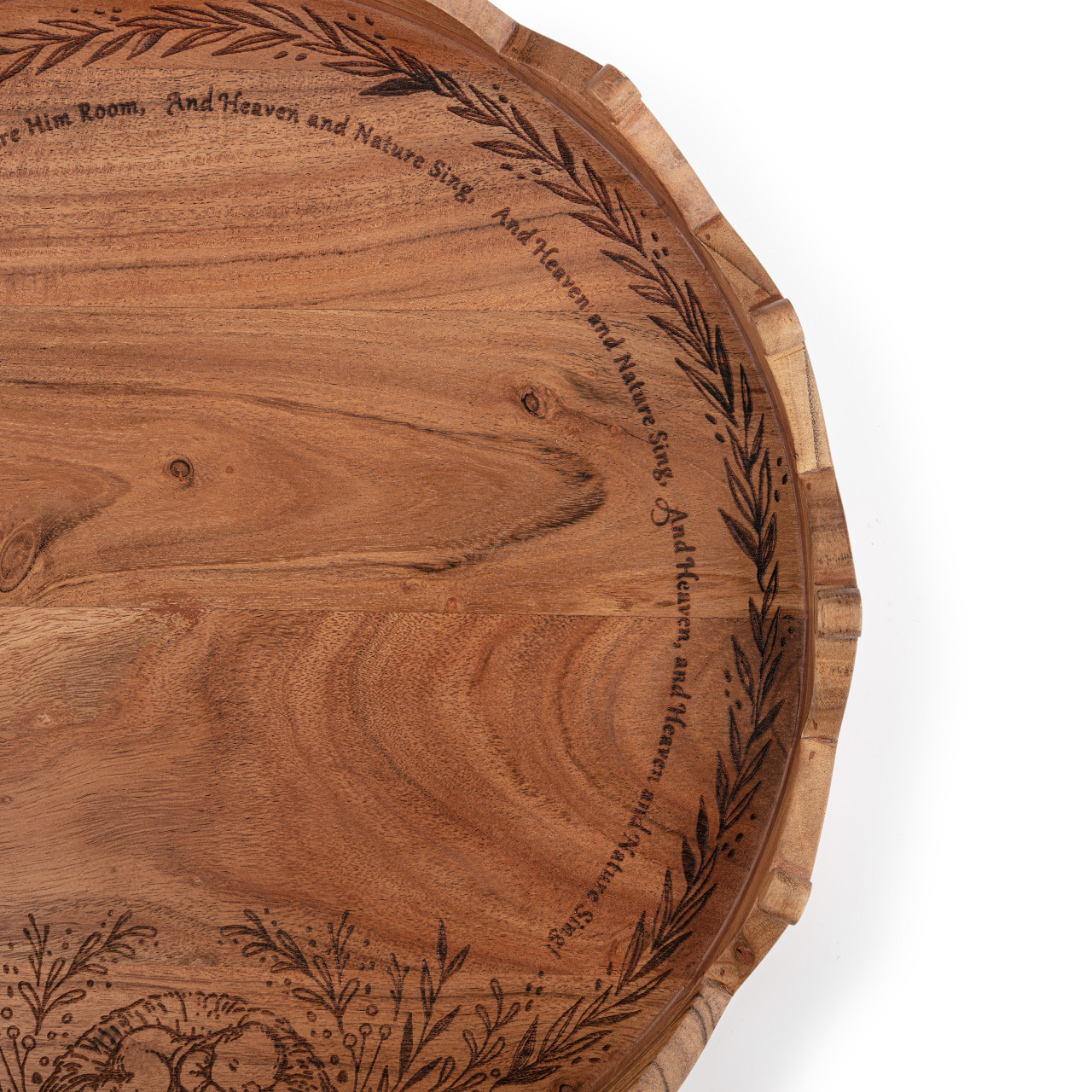 Joy to the World Engraved Round Tray thumbnail