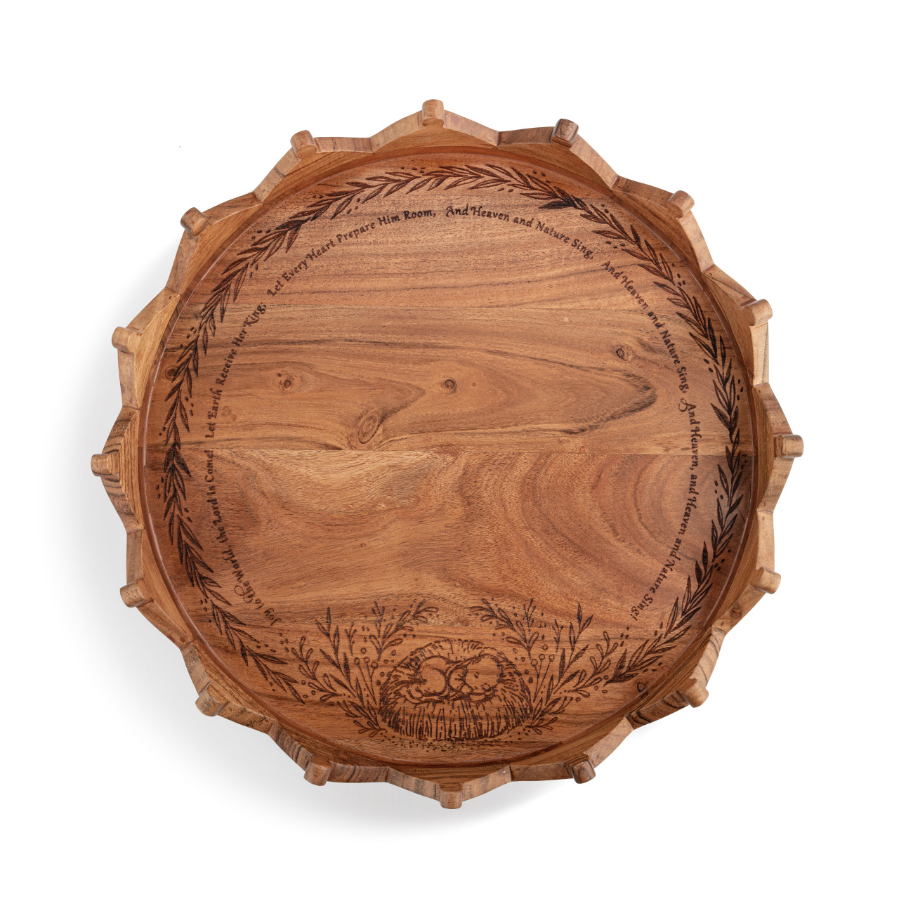 Joy to the World Engraved Round Tray thumbnail
