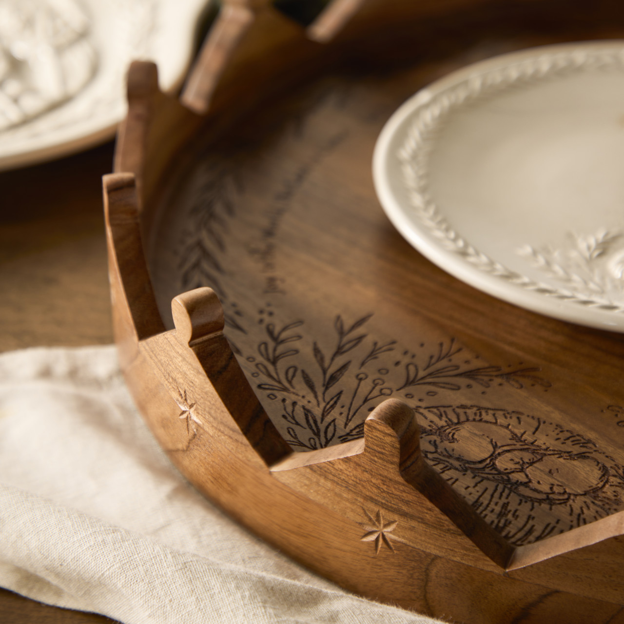 Joy to the World Engraved Round Tray thumbnail