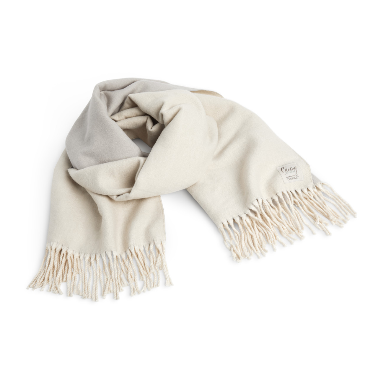 Giving Collection Cool Cream Fringed Giving Wrap thumbnail