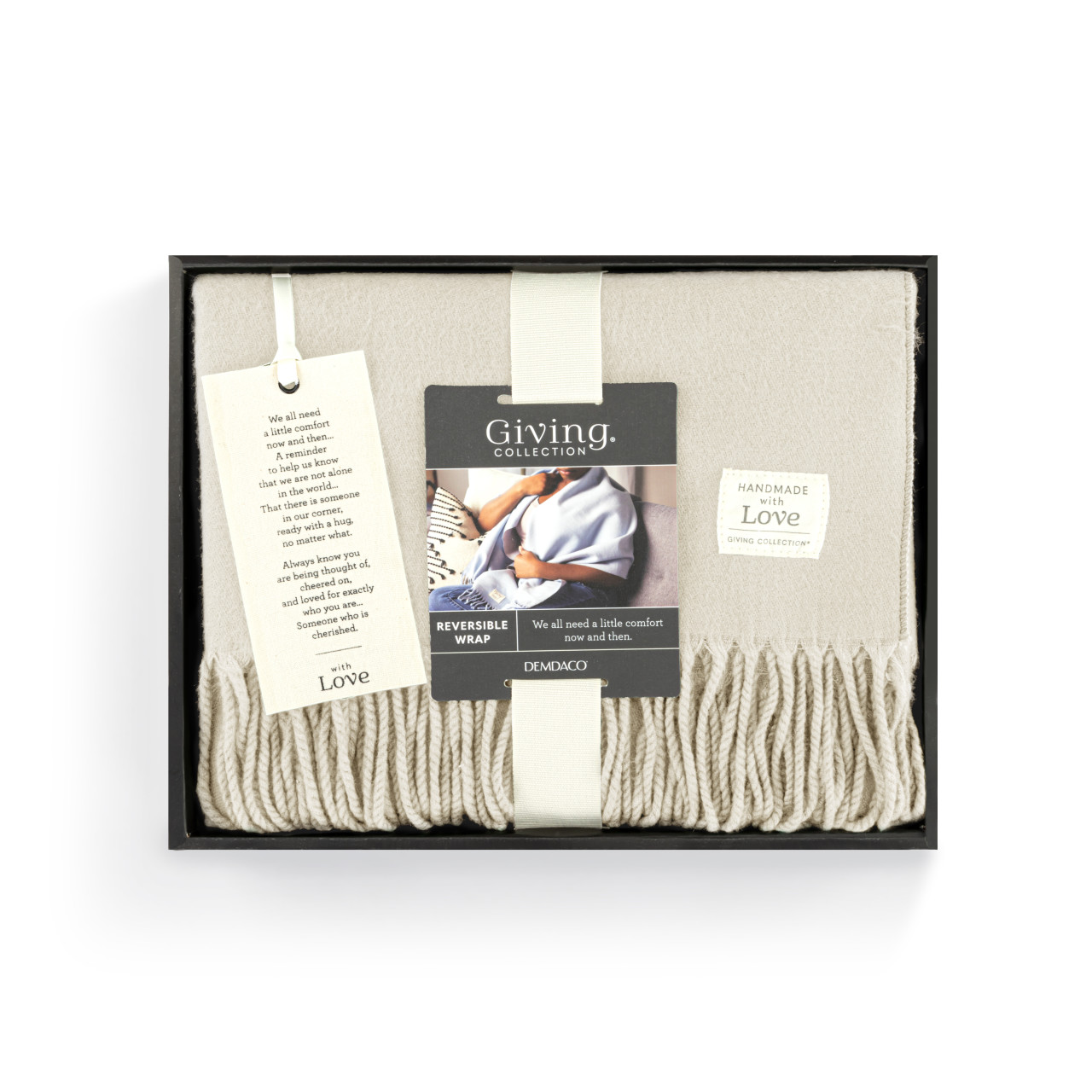 Giving Collection Cool Cream Fringed Giving Wrap thumbnail