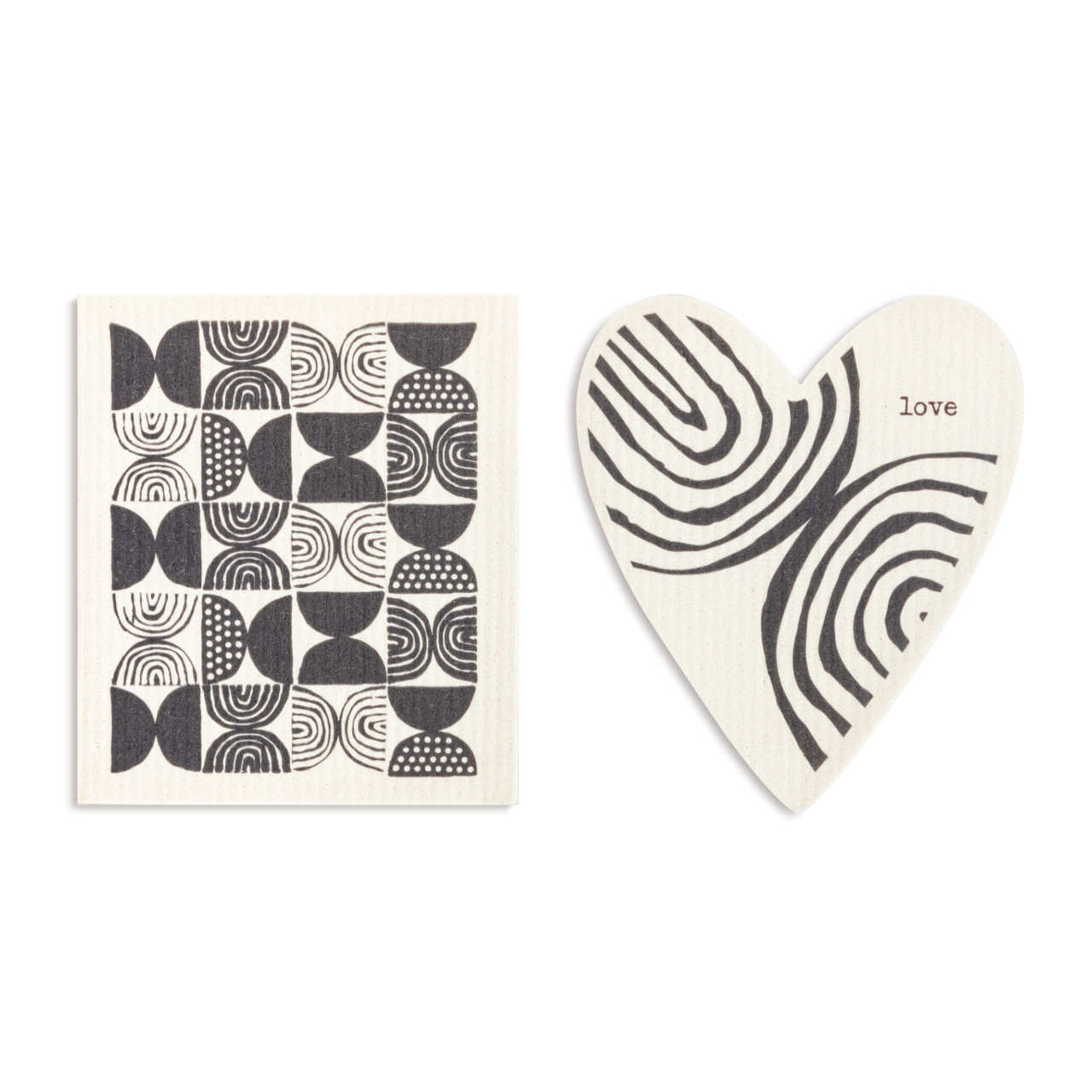 Heart BioDishCloths BW Abstract thumbnail