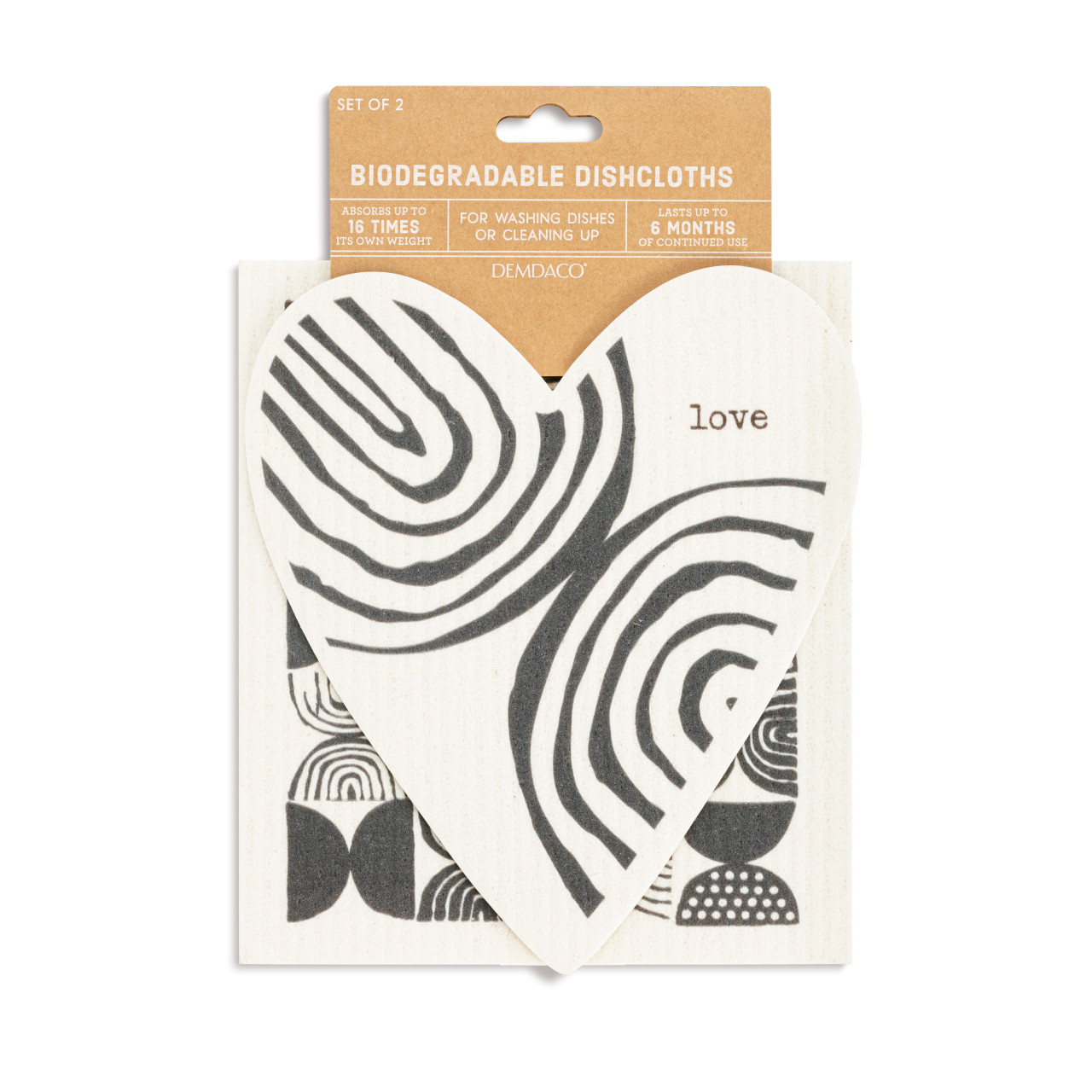 Heart BioDishCloths BW Abstract thumbnail