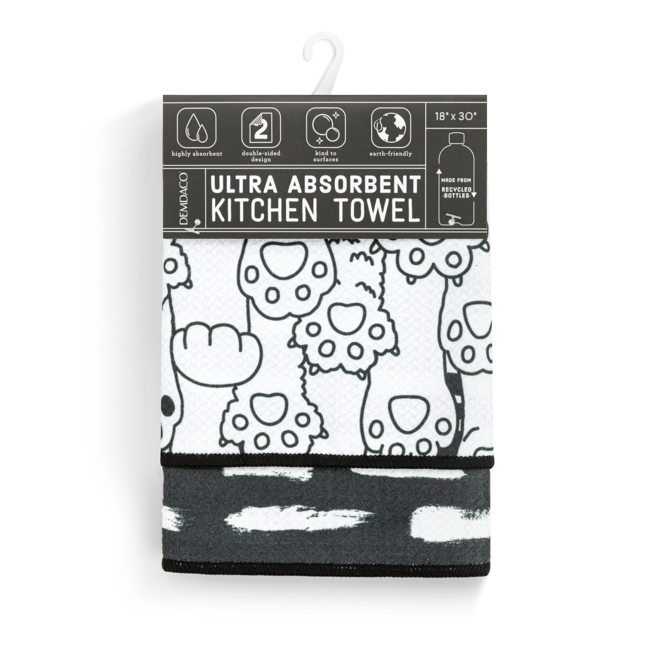 Paws and Stripes Absorbent Reversible Towel - 18x30in thumbnail