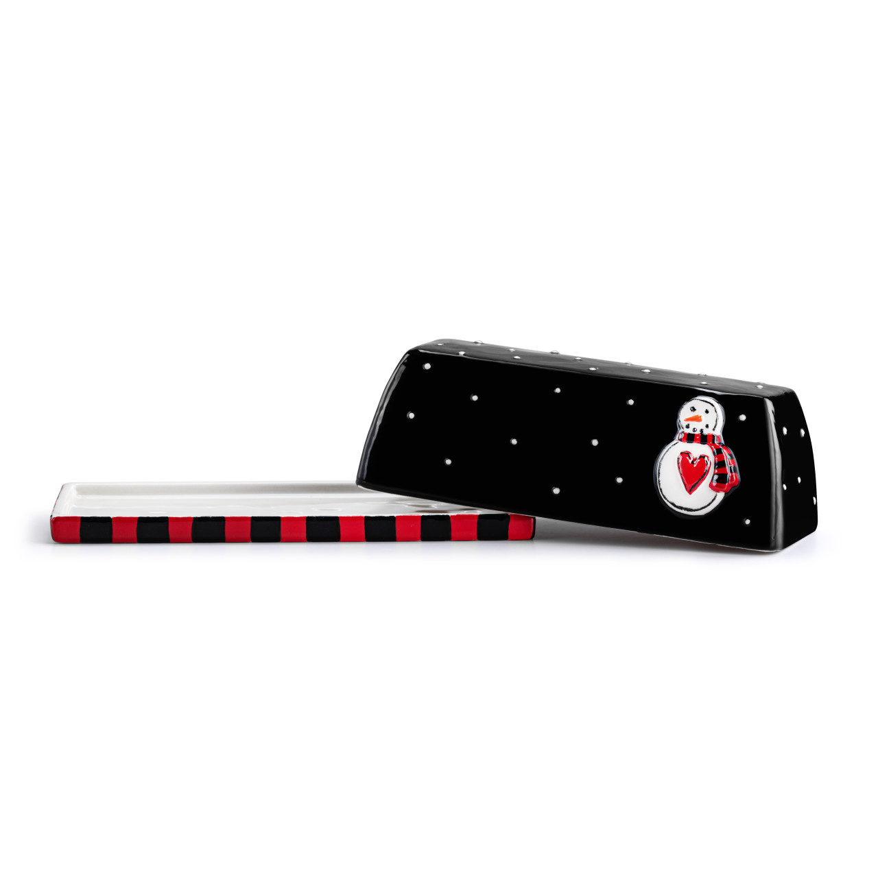 Snowman Polka Dot Butter Dish thumbnail