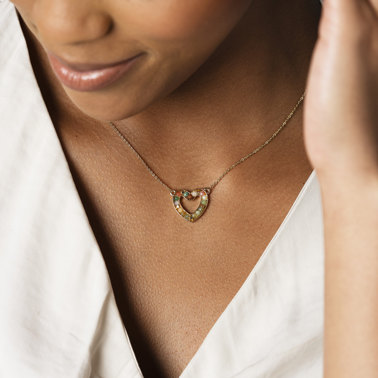 Loving Heart Necklace - Multicolor thumbnail