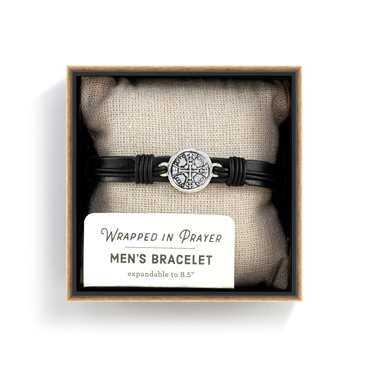Men's Cross Bracelet - Black thumbnail