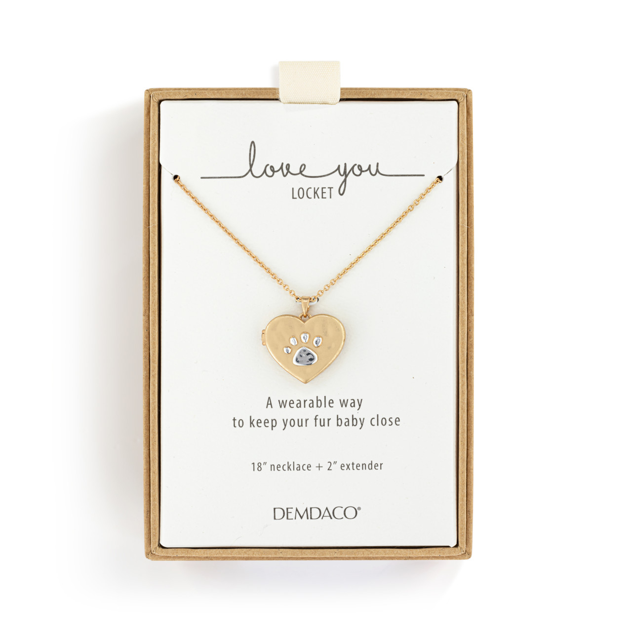 Pawprint Love You Locket - Gold thumbnail