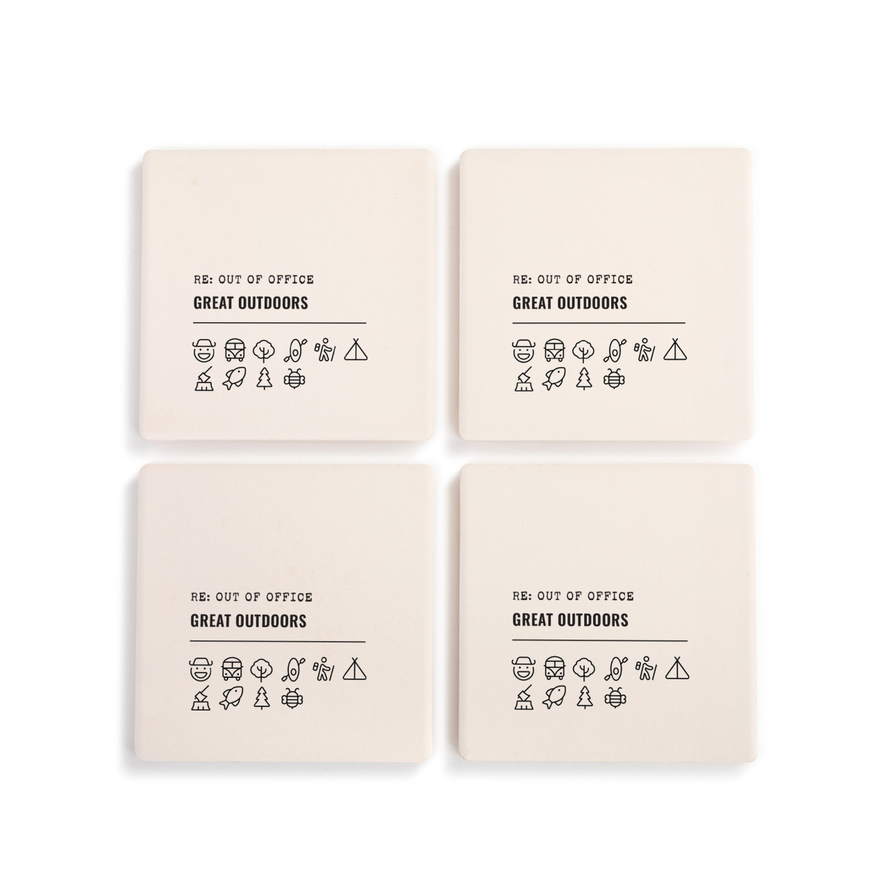 Great Outdoors Emoji Coasters - Set of 4 thumbnail