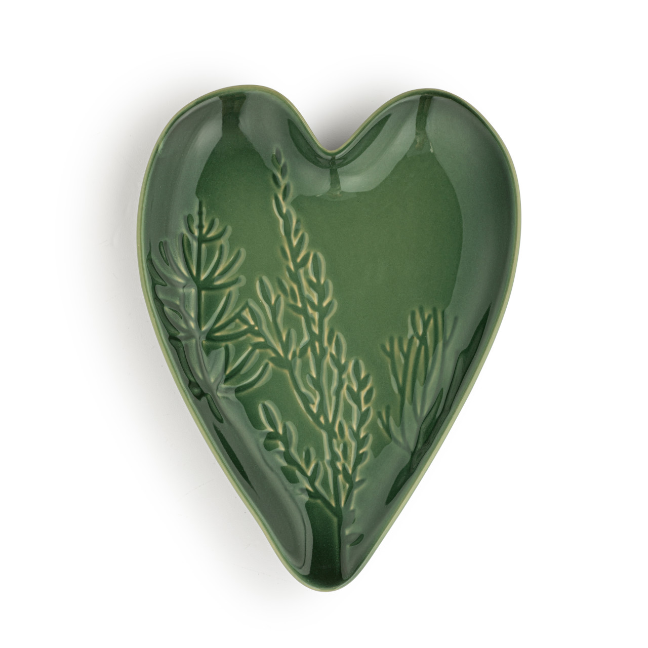 Green Pressed Floral Heart Spoon Rest thumbnail