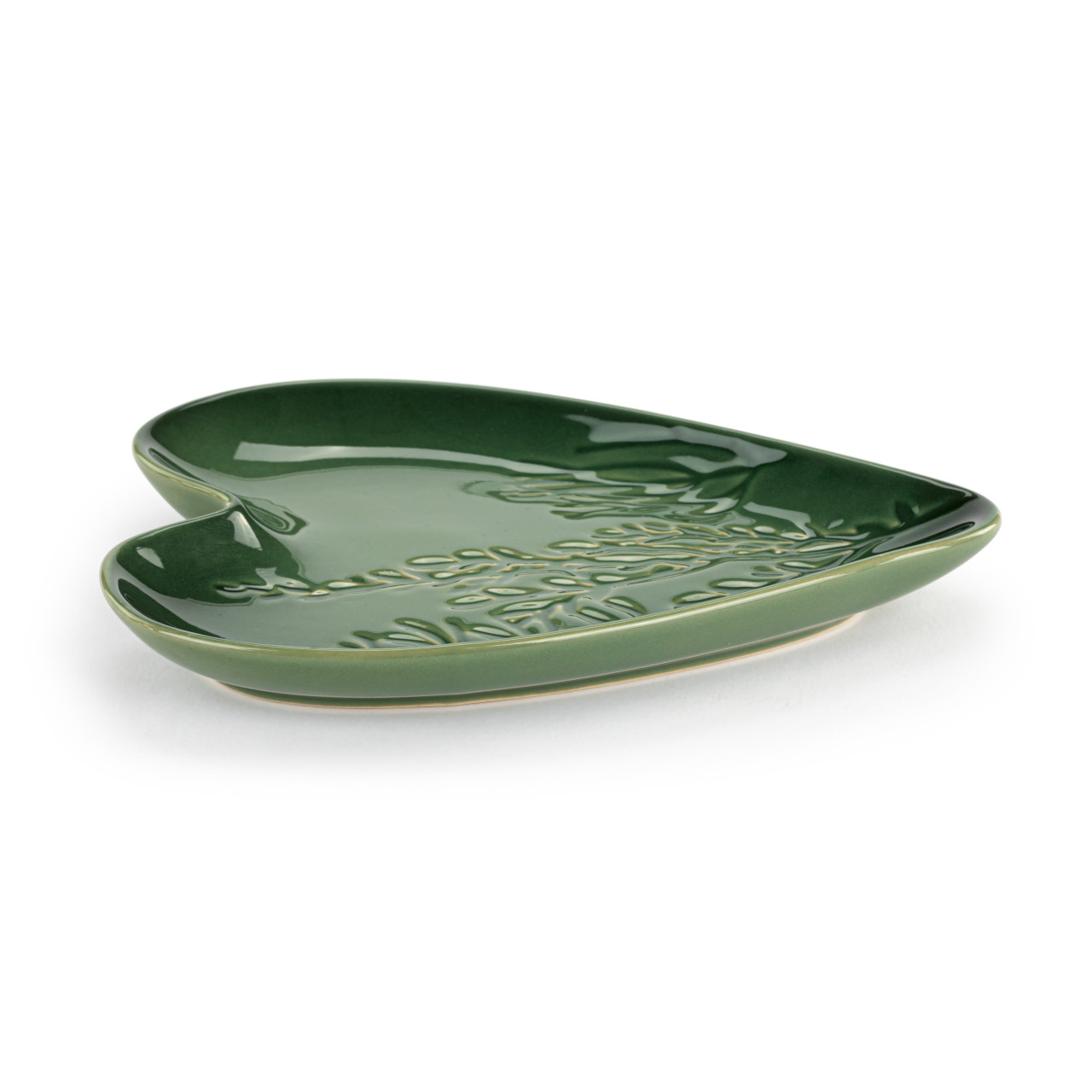 Green Pressed Floral Heart Spoon Rest thumbnail