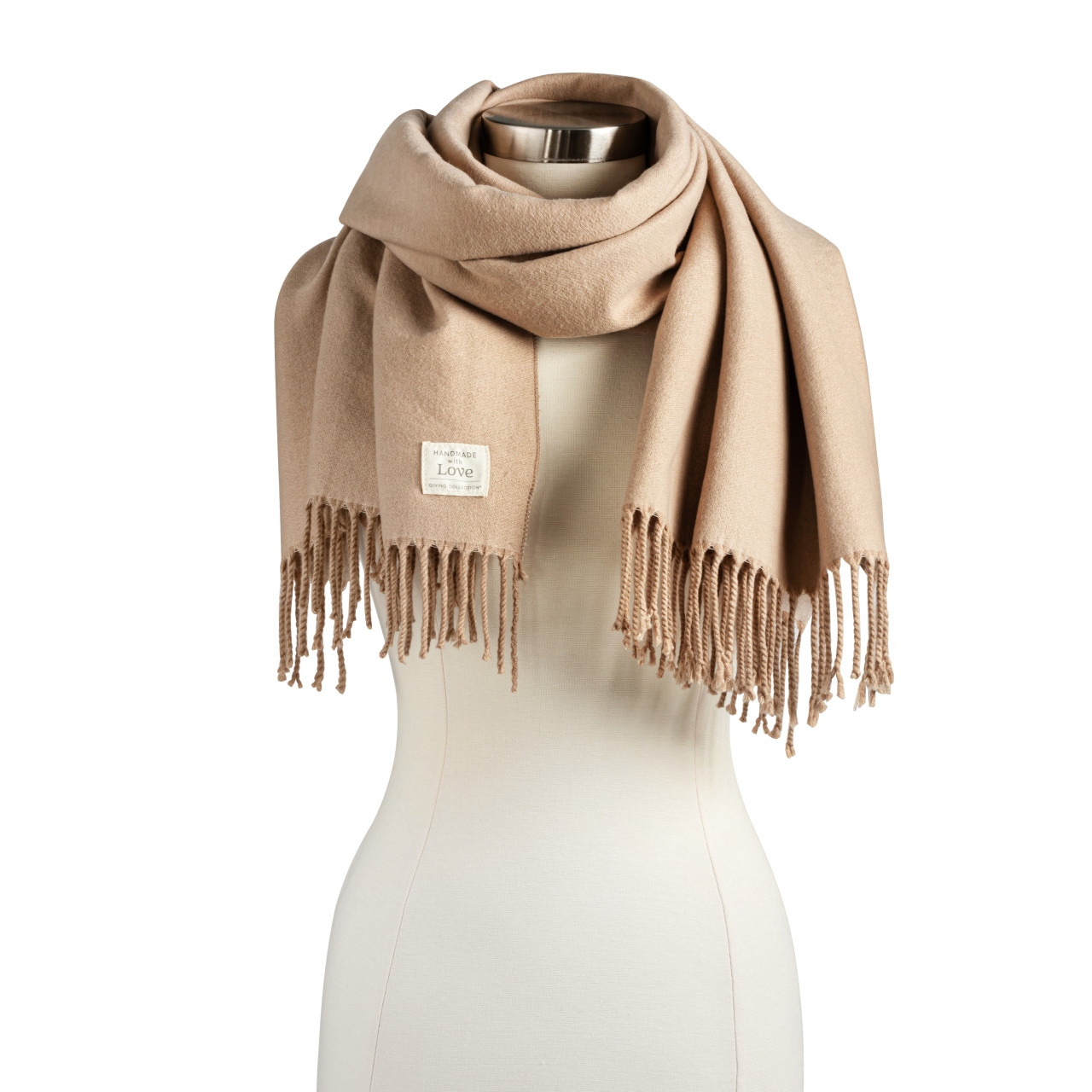 Giving Collection Camel Brown Fringed Giving Wrap thumbnail