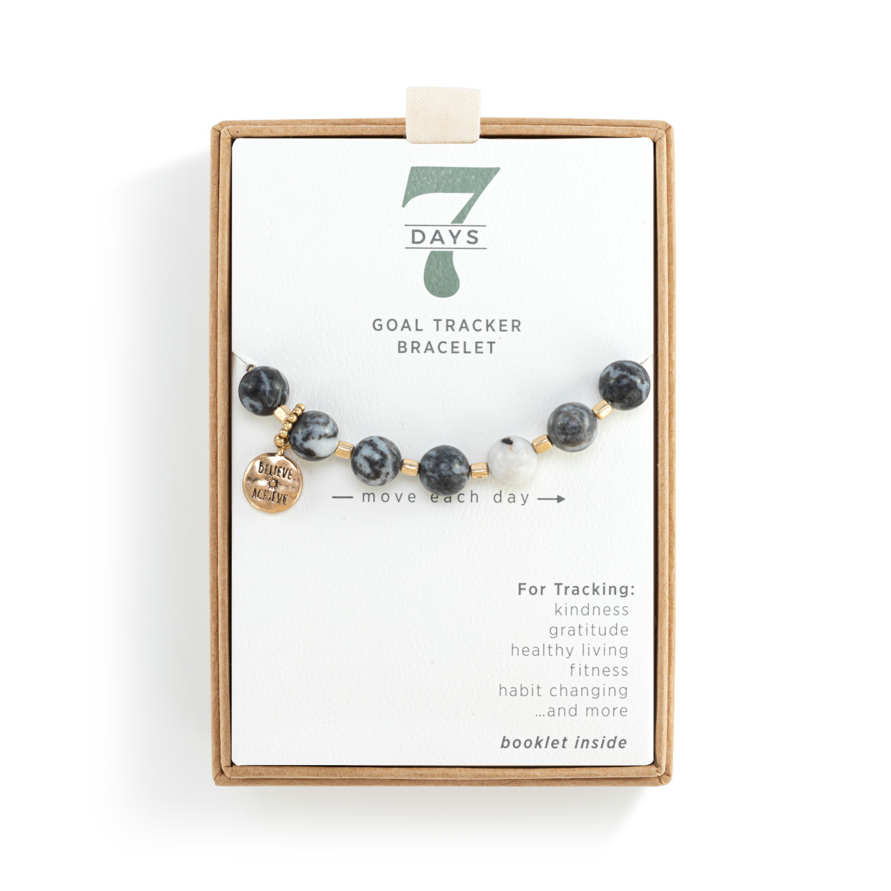 7 Days Tracker Bracelet - Black and Gold thumbnail