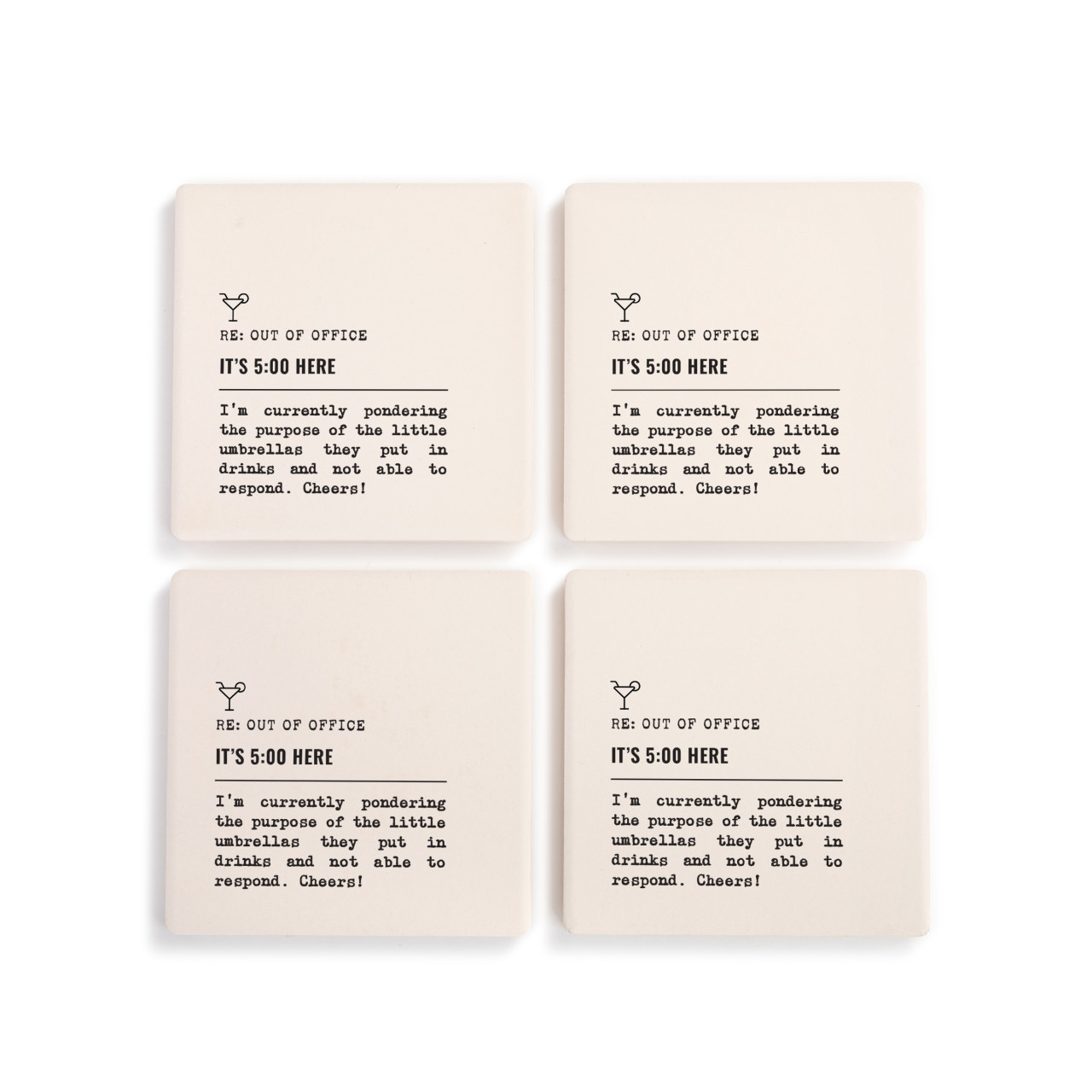 5 O'clock Here Cheers Coasters - S4 thumbnail