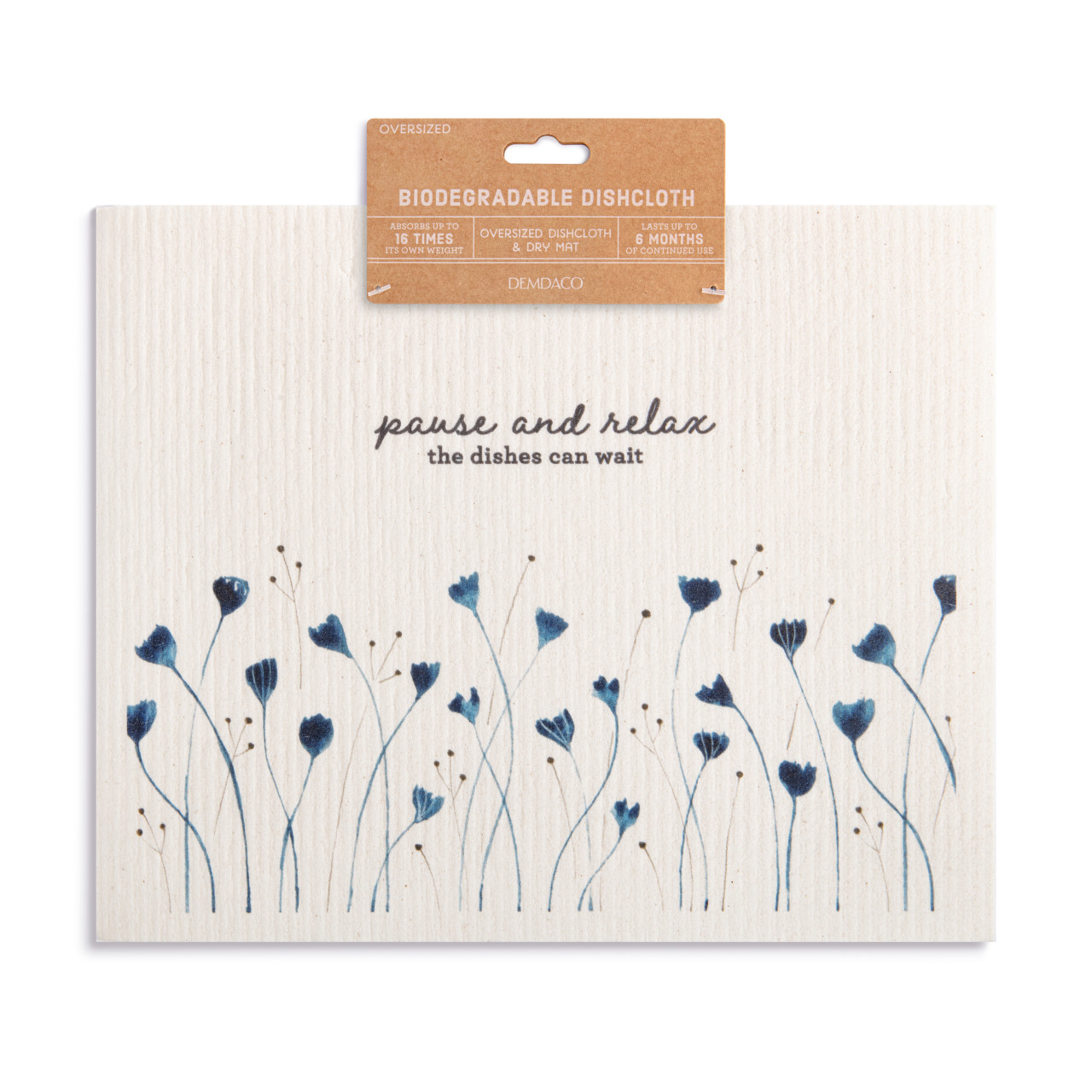 Blue Wildflowers Extra Large Biodegradable Dish Cloth thumbnail