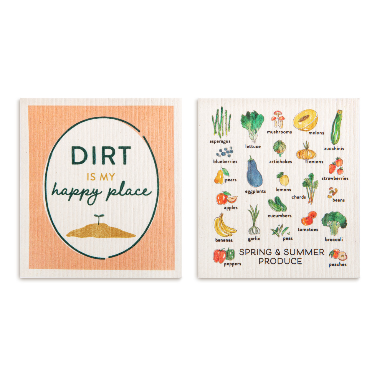 Biodegradable Dish Cloths Set of 2 - Spring Summer Produce thumbnail