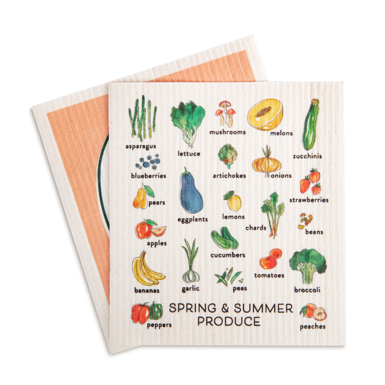 Biodegradable Dish Cloths Set of 2 - Spring Summer Produce thumbnail