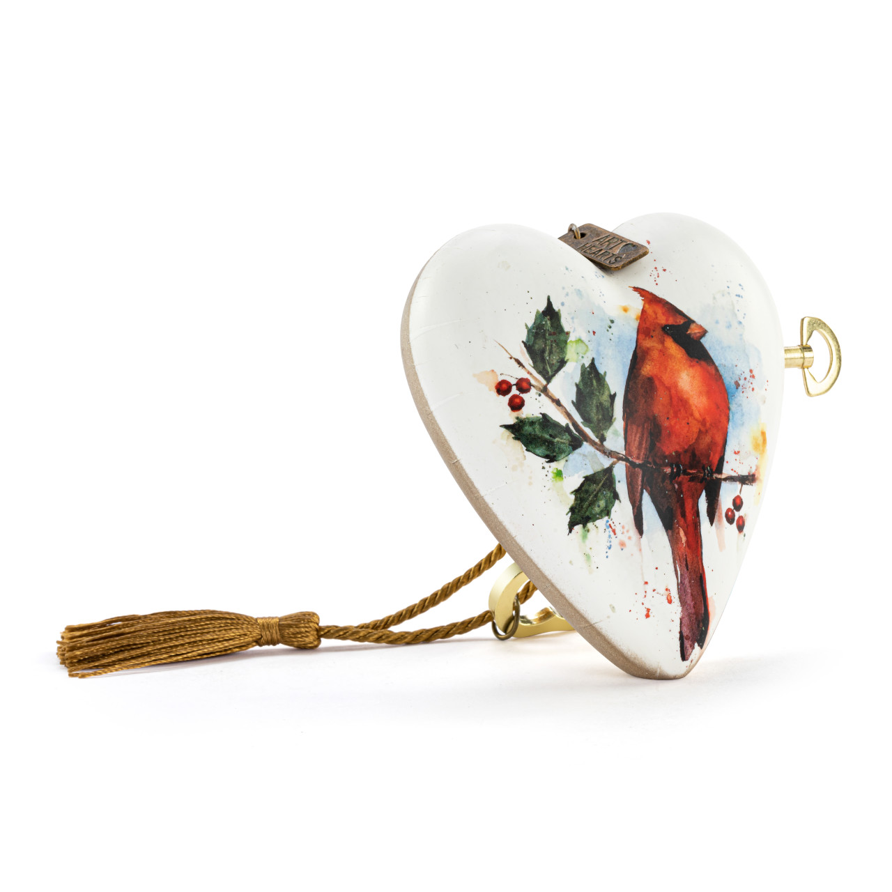 Art Hearts Musical Hark The Herald Angels Sing Cardinal Art Heart 3.5" x 3.5" thumbnail