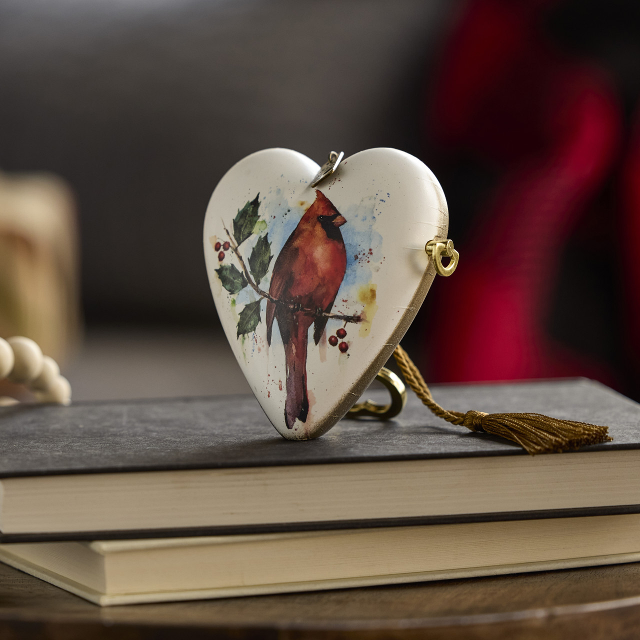 Art Hearts Musical Hark The Herald Angels Sing Cardinal Art Heart 3.5" x 3.5" thumbnail