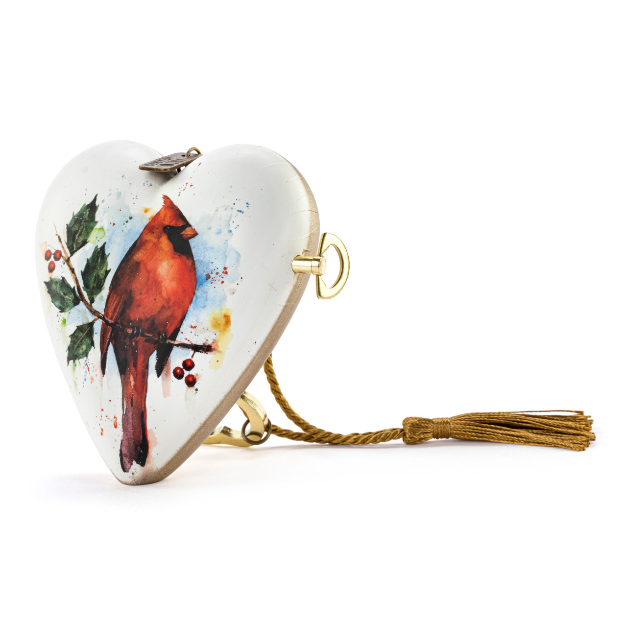 Art Hearts Musical Hark The Herald Angels Sing Cardinal Art Heart 3.5" x 3.5" thumbnail