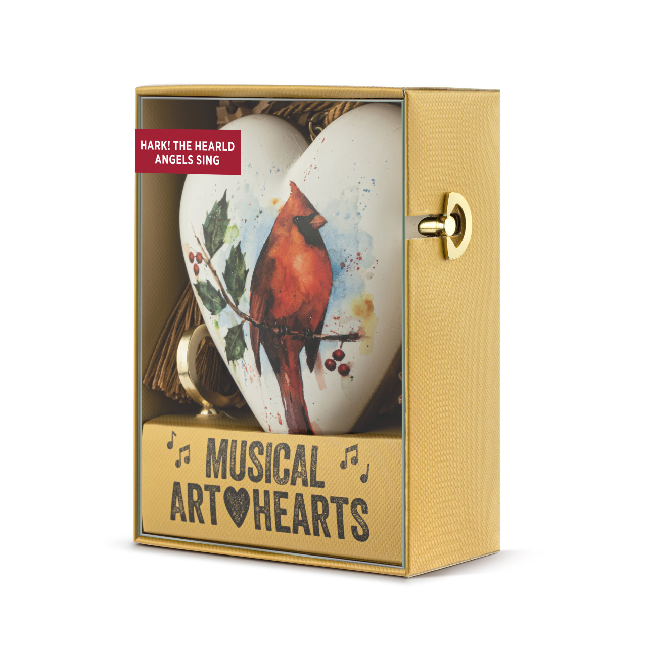 Art Hearts Musical Hark The Herald Angels Sing Cardinal Art Heart 3.5" x 3.5" thumbnail