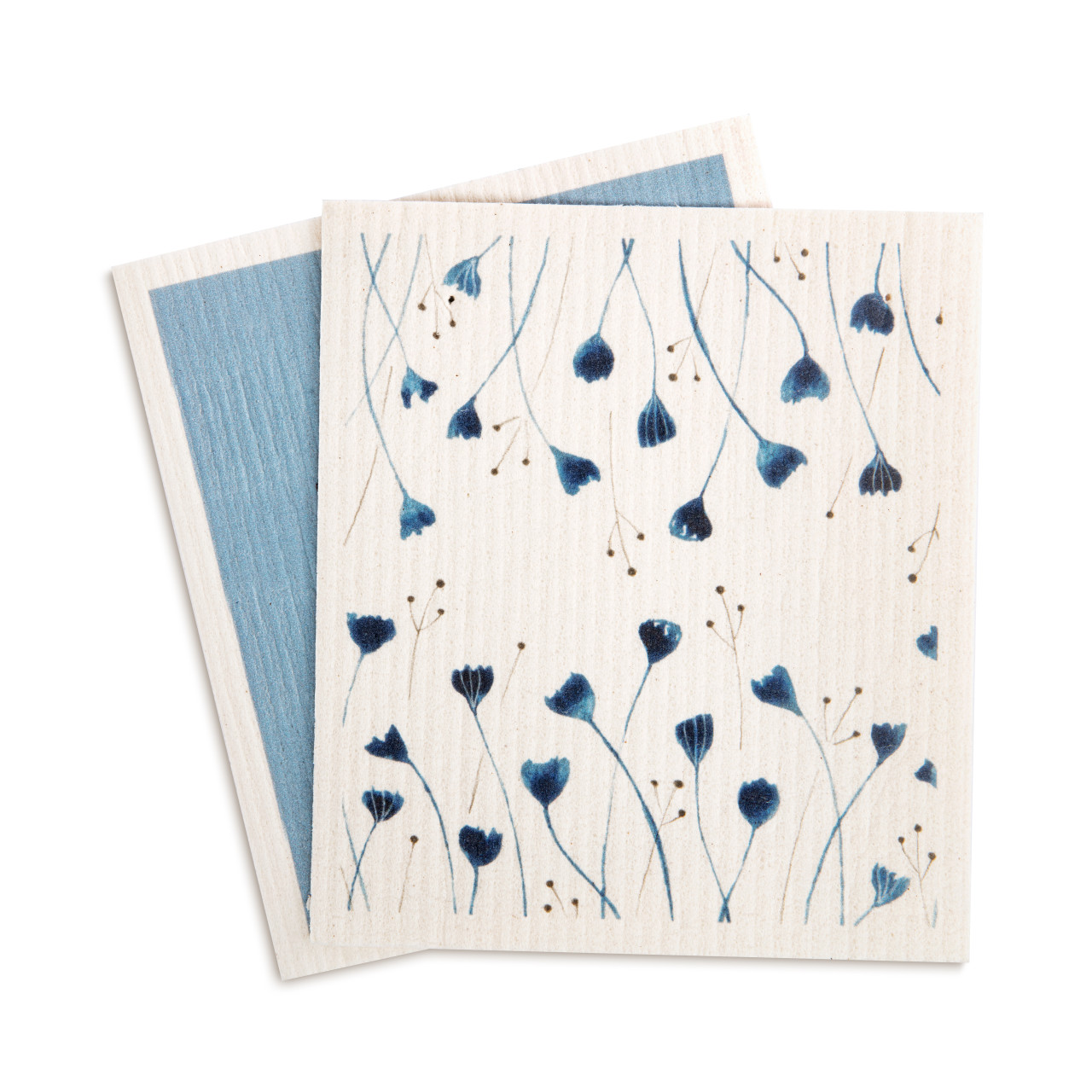 Biodegradable Dish Cloths Set of 2 - Blue Wildflowers thumbnail