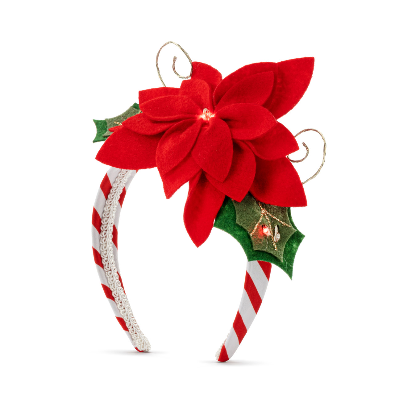 Lit Red Poinsettia Headband thumbnail