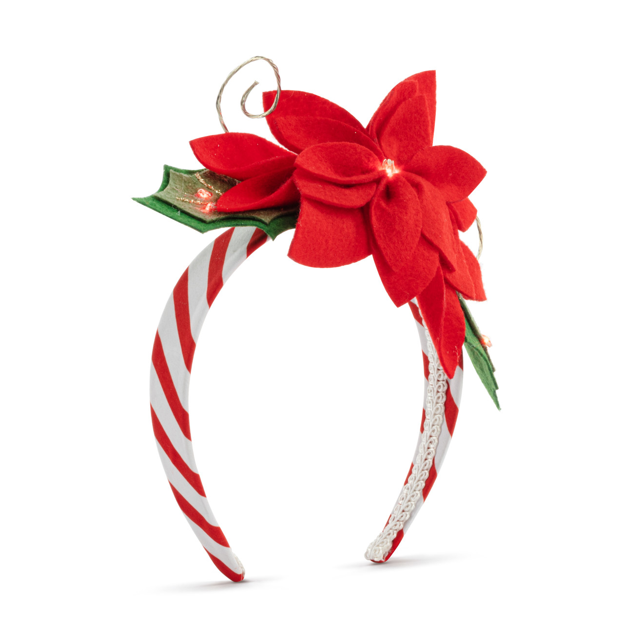 Lit Red Poinsettia Headband thumbnail