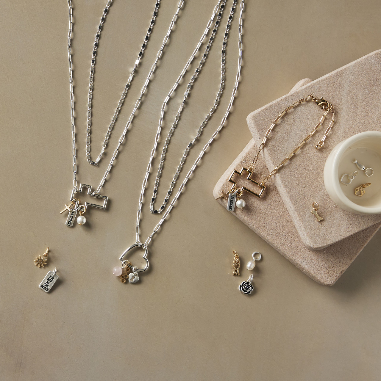 Faith Bracelet Jewelry Set - Gold thumbnail