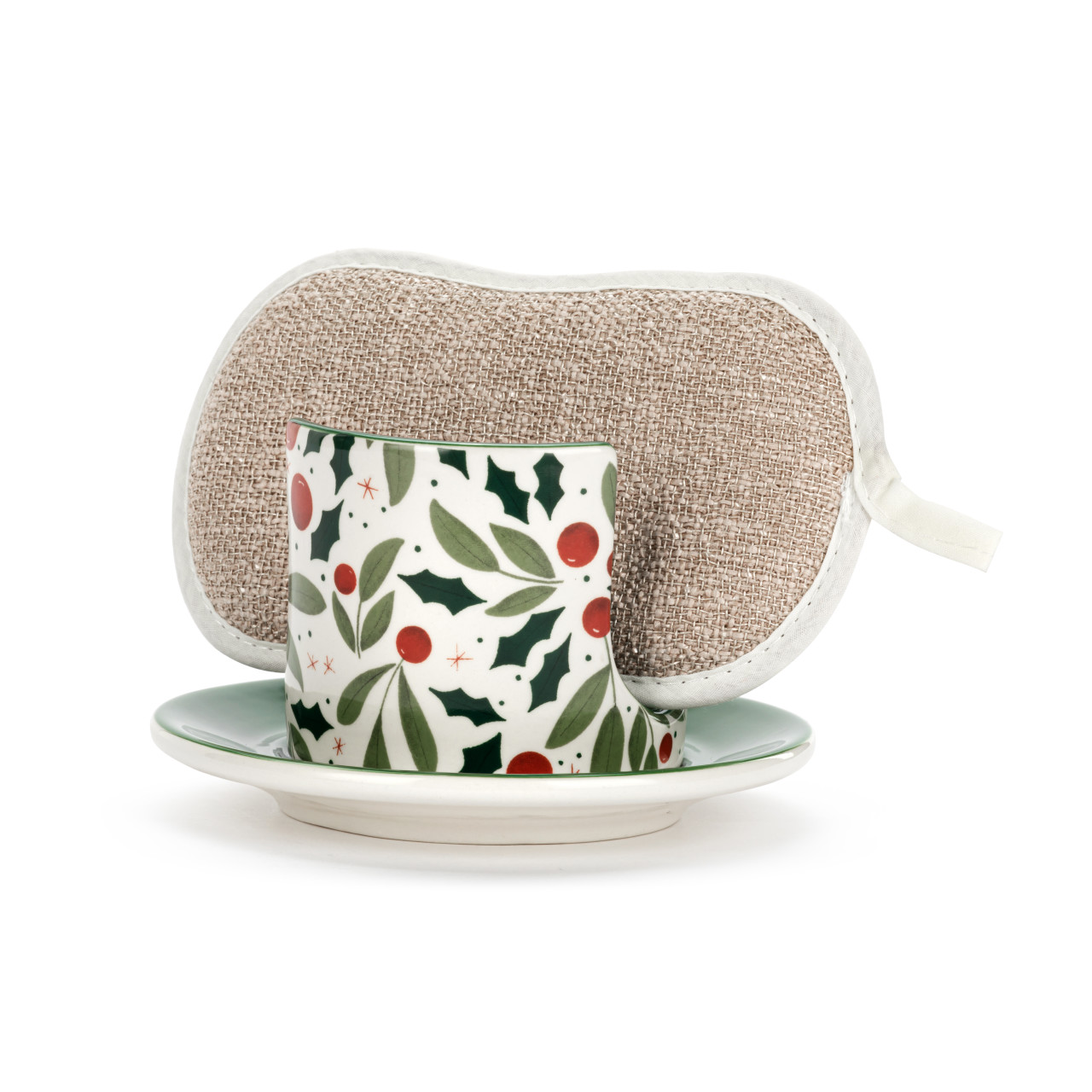 Holly Leaves Soap Dish with Sponge thumbnail