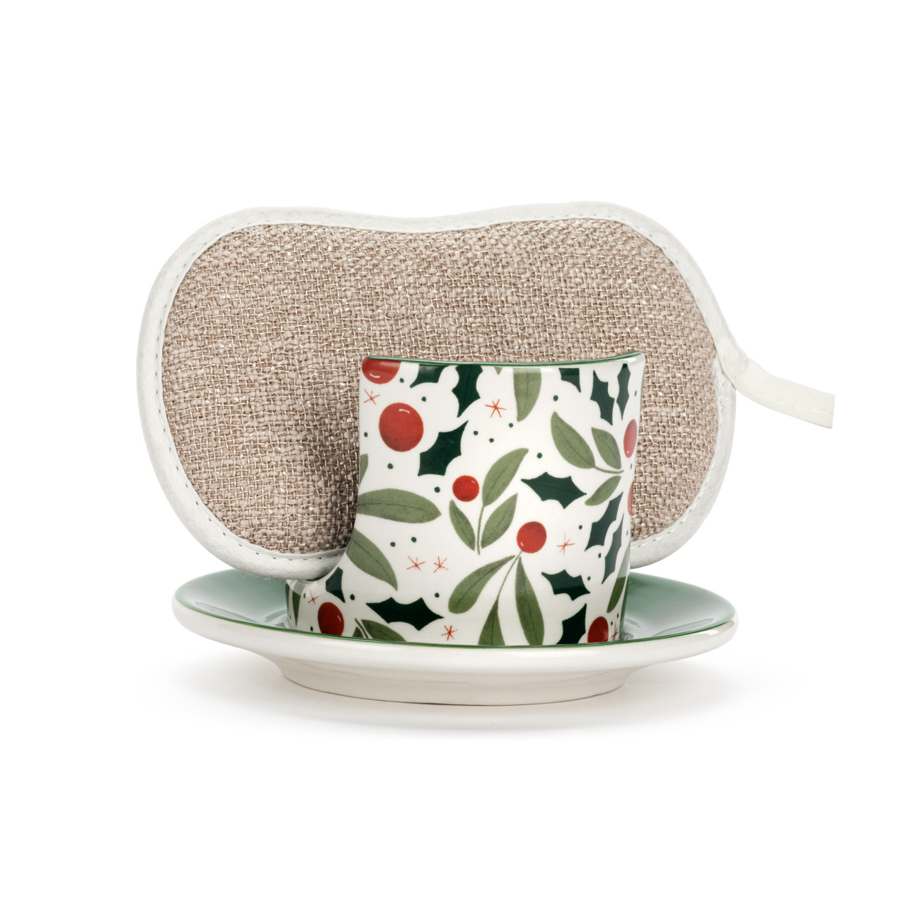 Holly Leaves Soap Dish with Sponge thumbnail