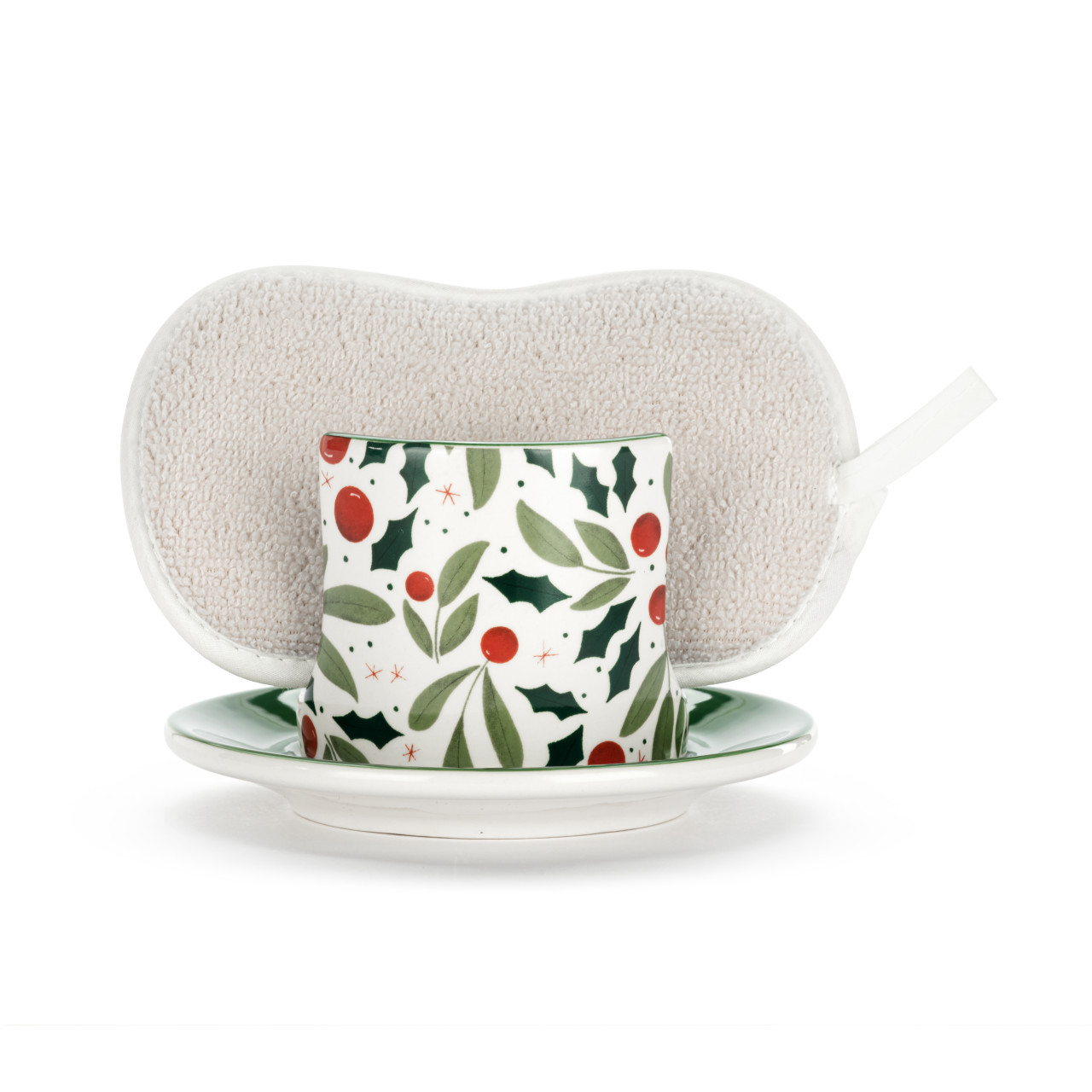 Holly Leaves Soap Dish with Sponge thumbnail