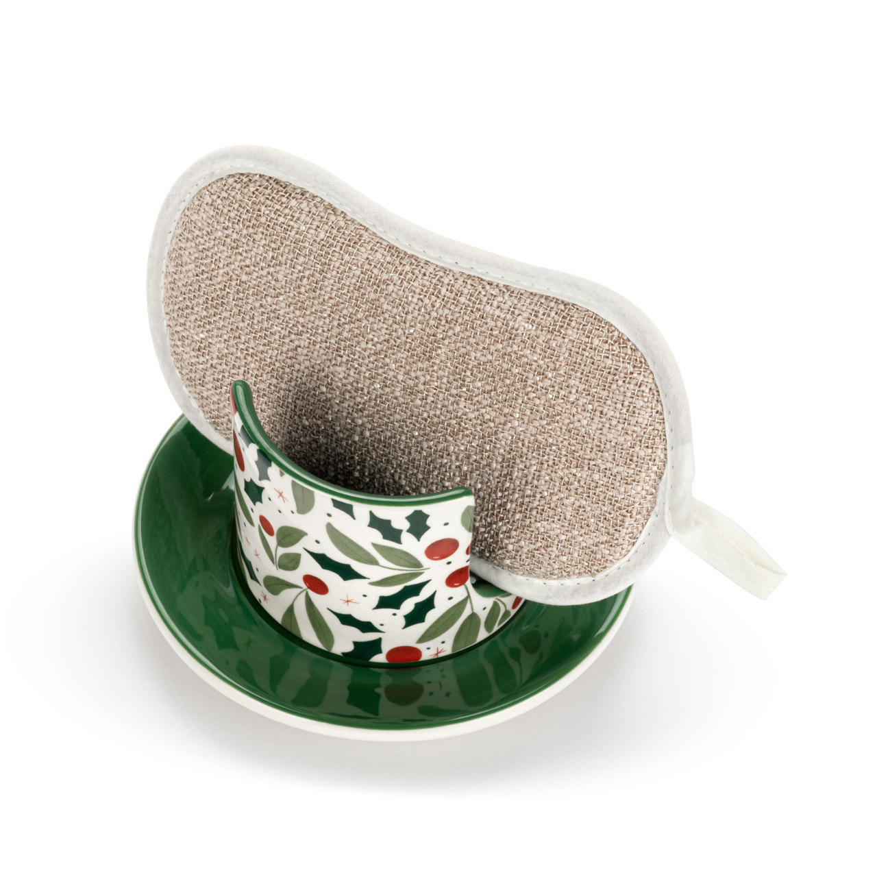 Holly Leaves Soap Dish with Sponge thumbnail